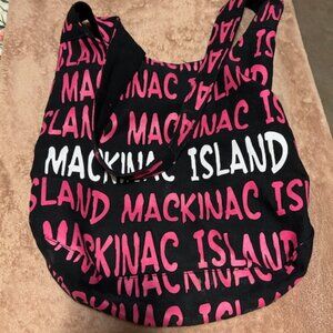 Mackinac Island Souvenir Beach Bag | Tote Bag | Handbag - Black,  Pink, White